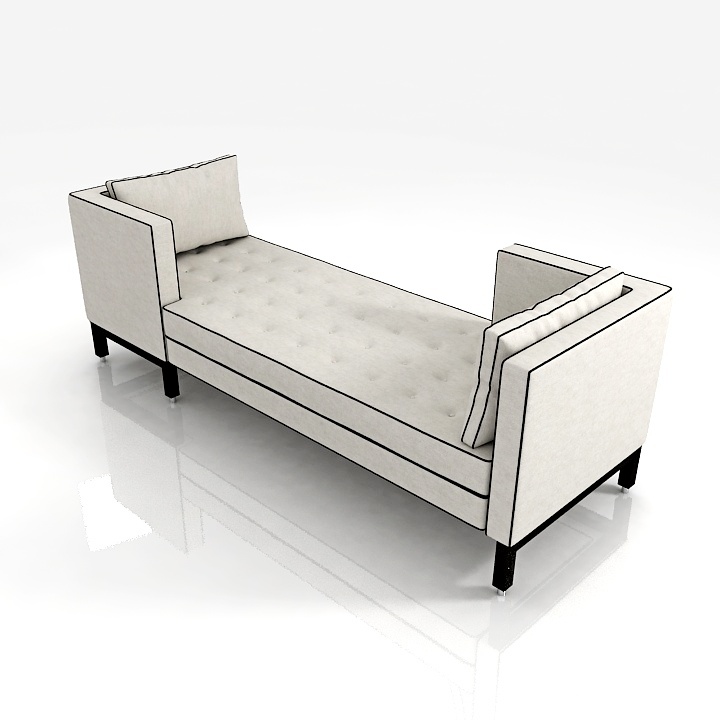 dunbar tete a tete sofa by edward wormley 3D Model Preview #2b9ad780