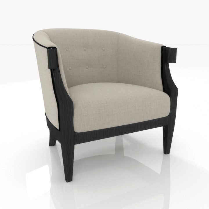 rare ebonized biedermeier armchair 3D Model Preview #805e1127