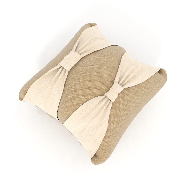 pillow with bow 2 3D Model Preview #6bd00718