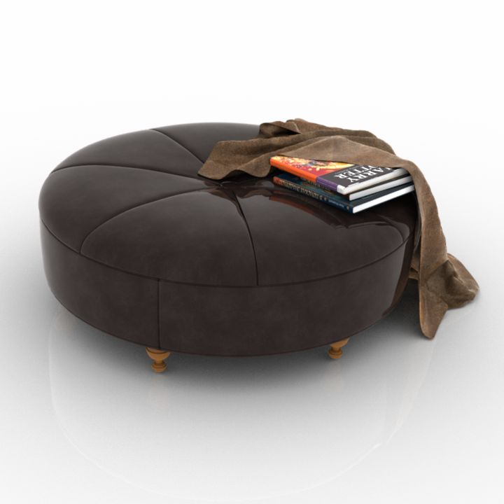 pouf ottoman cover decor 3D Model Preview #1494132d