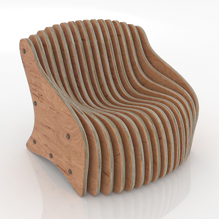 plywood furniture chair 3D Model Preview #eb9a7192