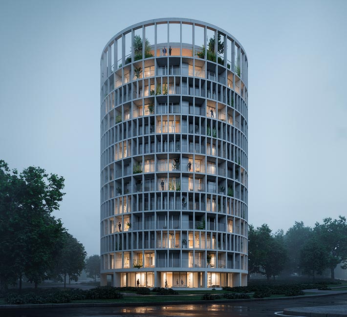 Hoso tower by OODA Architecture, Porto, Portugal