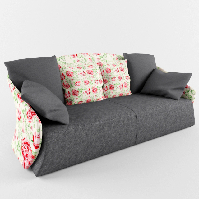 saba italia bustier sofa 3D Model Preview #3c2b14ca