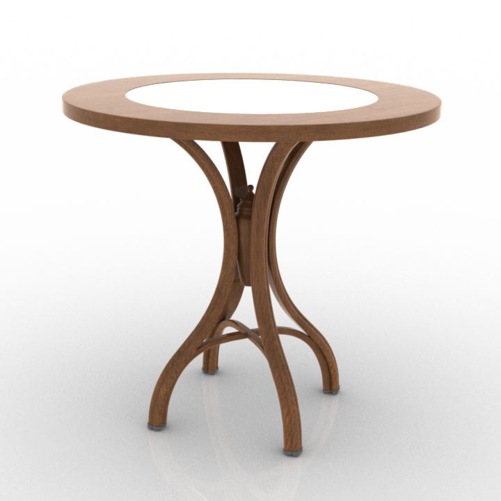 wood round table 3D Model Preview #a21d94b2