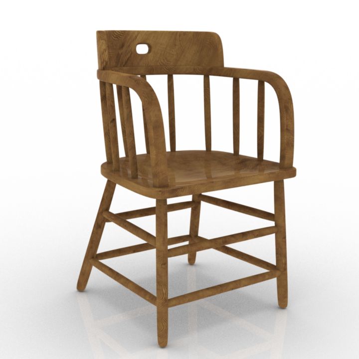 bar chair wood 3D Model Preview #7329f398