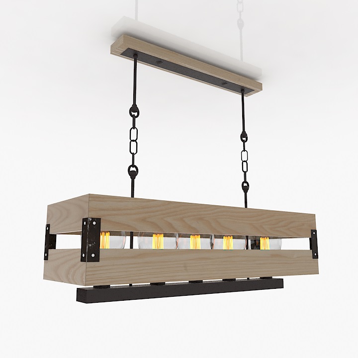 american country lamp chandelier 3D Model Preview #a5d8f565