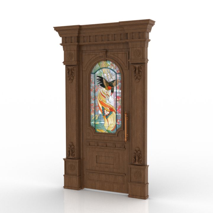ancient classic decorative wood door 3D Model Preview #fa04efe2