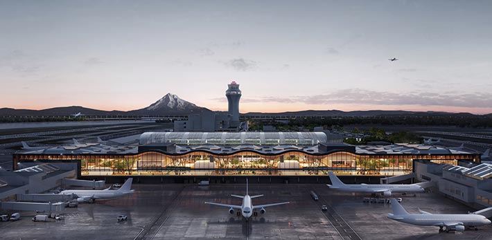 Portland International Airport's main terminal, Portland, USA