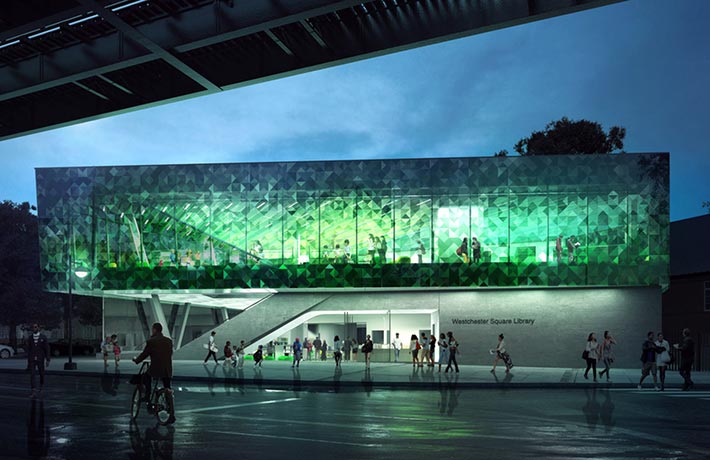 New library by Snøhetta, The Bronx, NYC, USA