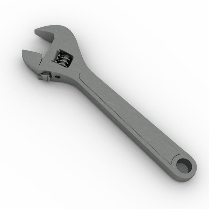 adjustable wrench - gas wrench tool 3D Model Preview #50b7cf3c