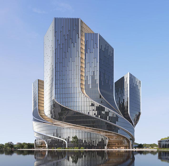 Tencent's headquarters by Büro Ole Scheeren, Shenzhen, China