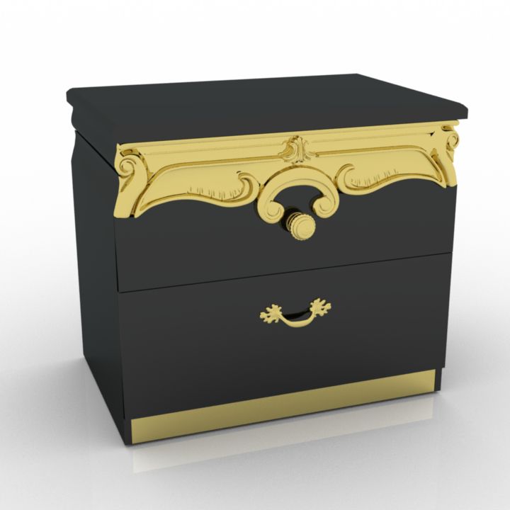 camelgroup - barocco black gold bedside table 3D Model Preview #dc5c4f9b