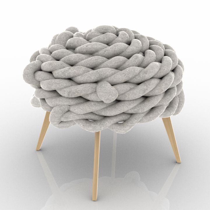 Pouf 3D model large preview