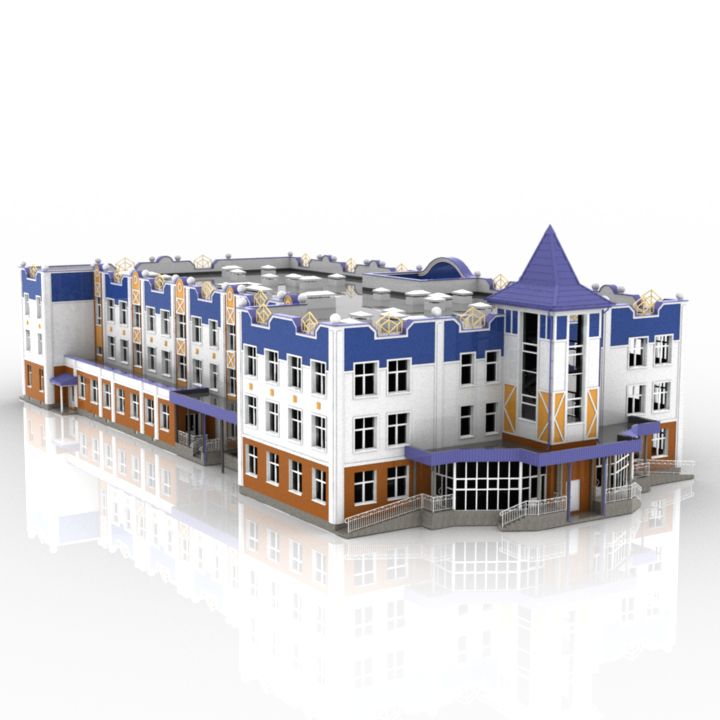 childrens kindergarten building 3D Model Preview #80089c86