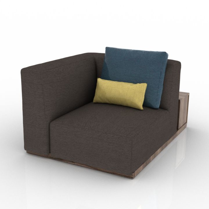 corner sofa module 1 3D Model Preview #f0460989