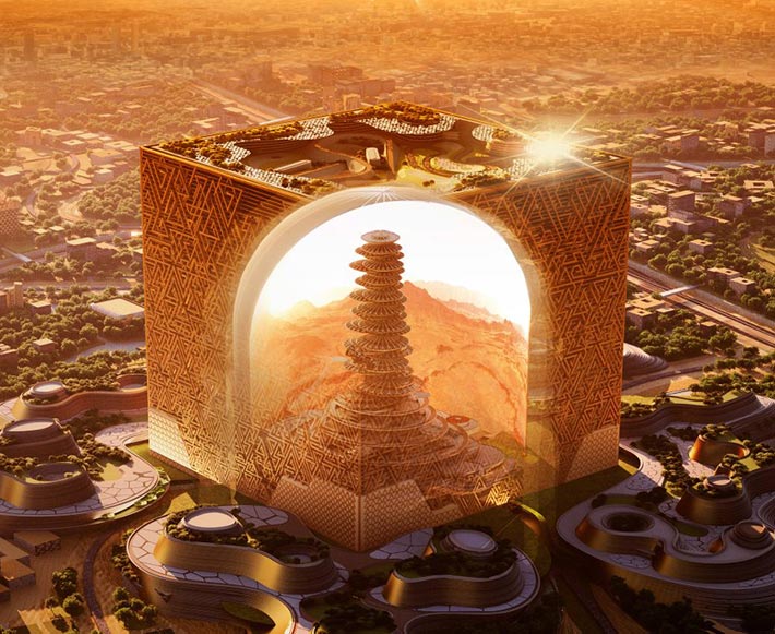 Mukaab skyscraper, Murabba, Riyadh, Saudi Arabia