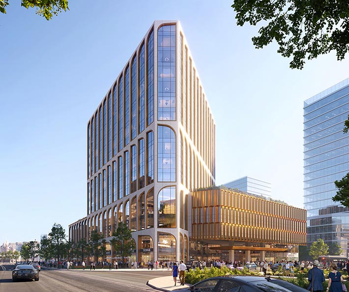 Urban renewal design by Goettsch Partners, Jinan, China