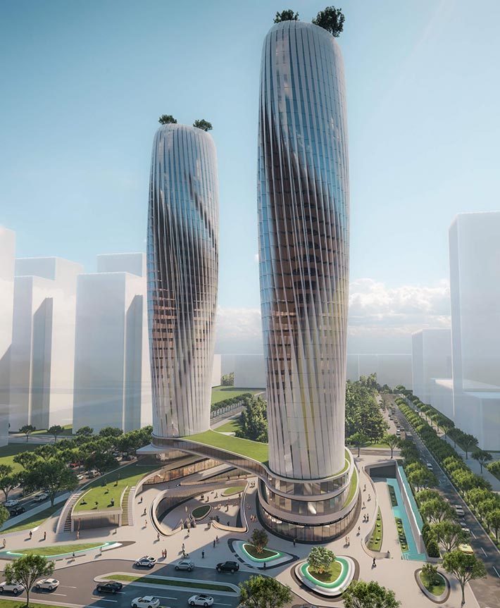 Mixed-use twin towers, Hangzhou, China