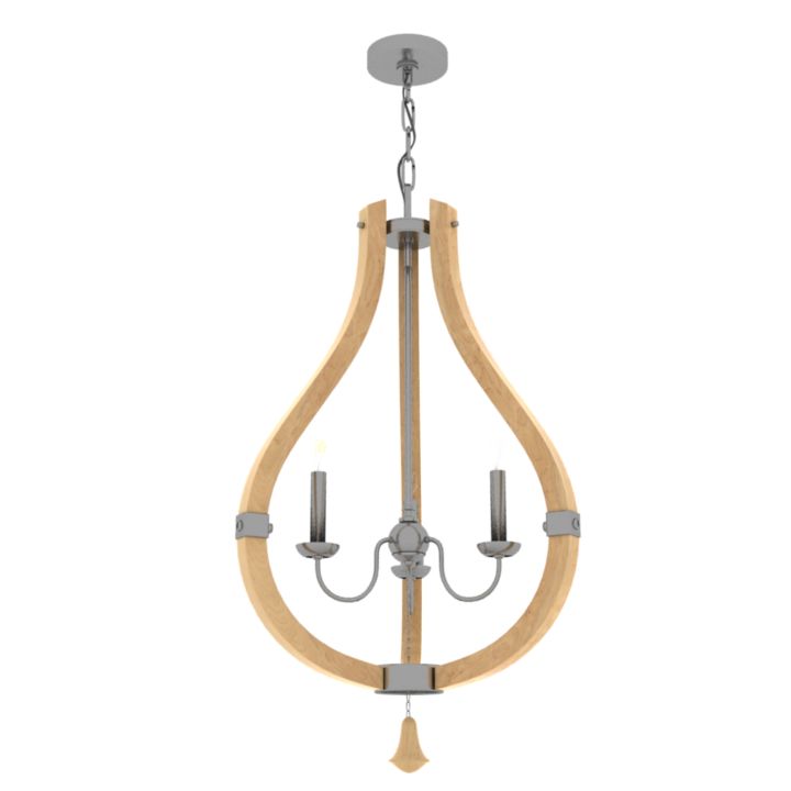 luster middlefield chandelier 3 candles by fredrick ramond 3D Model Preview #2398127d