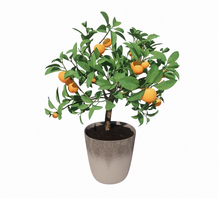 orange tree vase 3D Model Preview #6f0ce5a3
