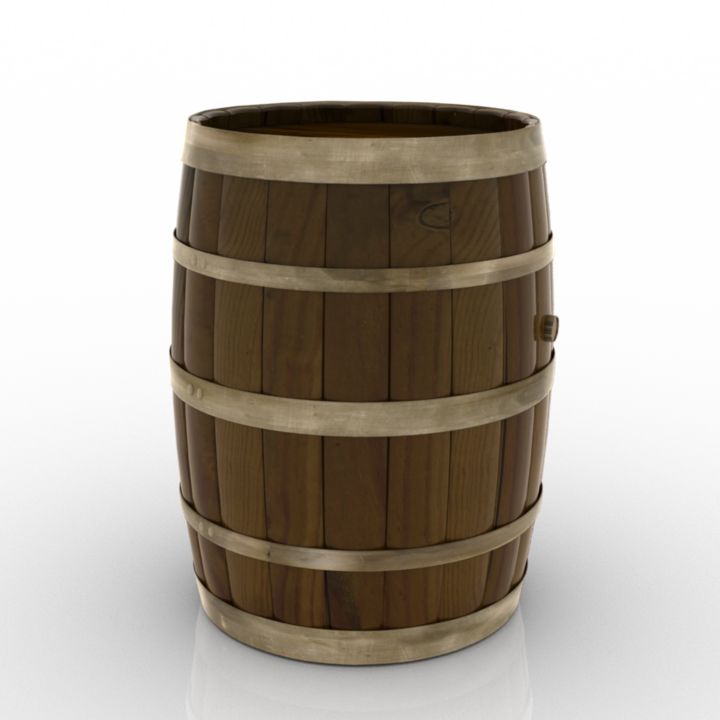old cask barrel 3D Model Preview #873ad760