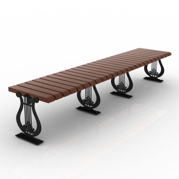 park music garden big bench 3D Model Preview #dd2896ba