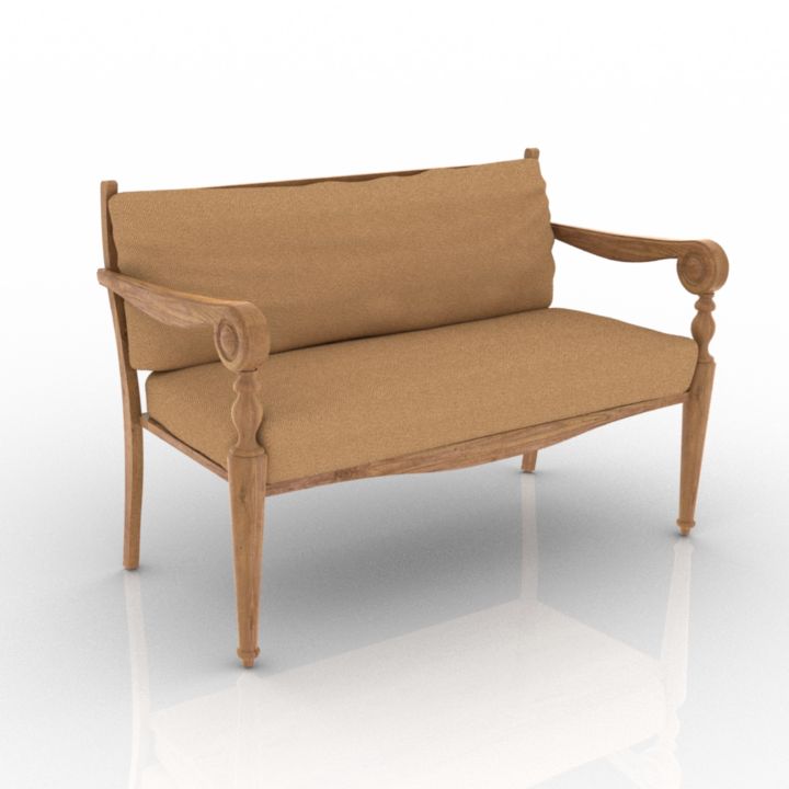 sofa bench d 3D Model Preview #9428b31e