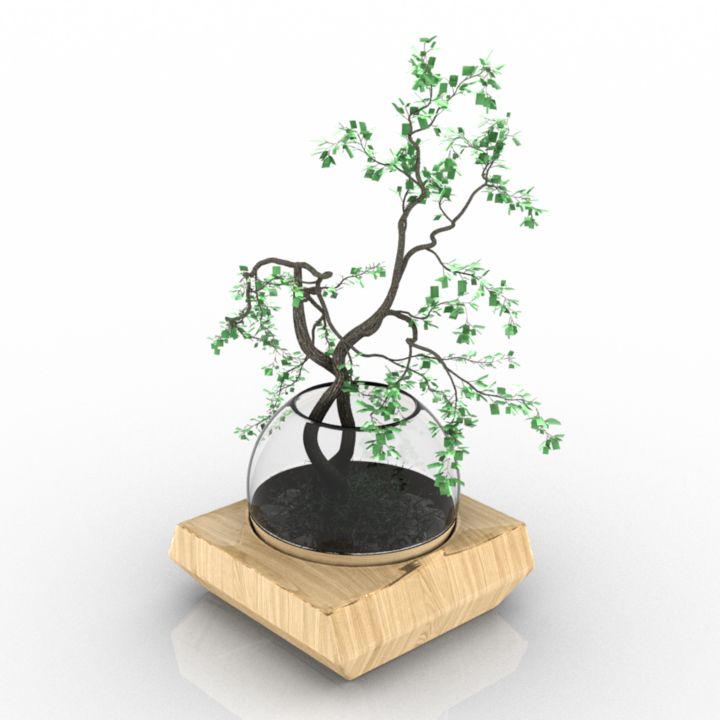 pn decor 001 flowers vase 3D Model Preview #6258972b