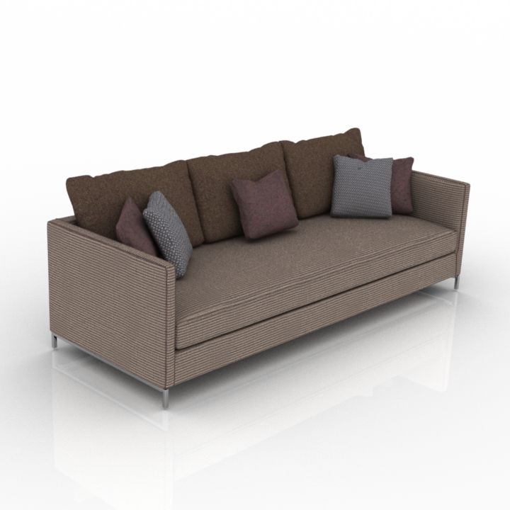 sofa with pillows 3D Model Preview #5b867745