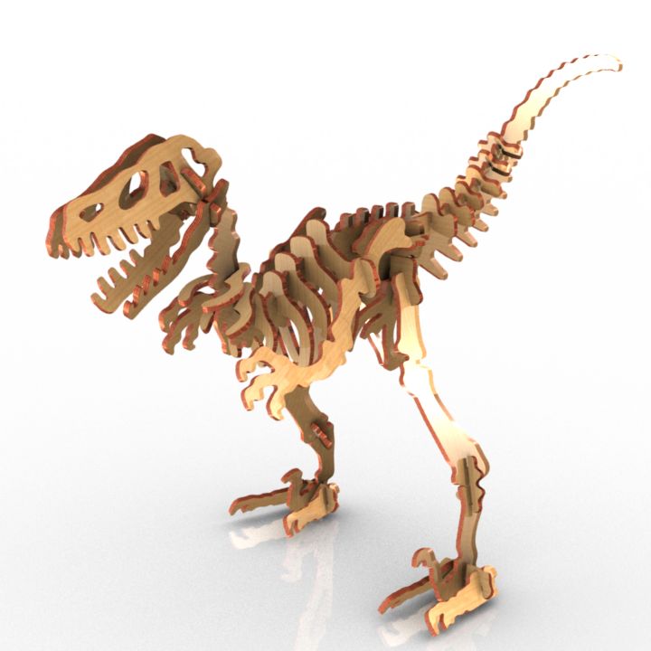 plywood velociraptor toy 3D Model Preview #24819d17