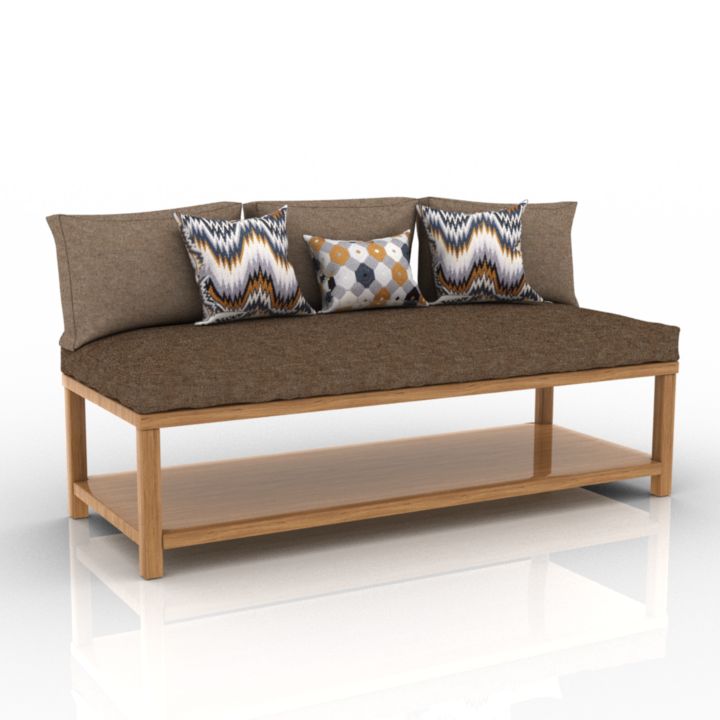 sofa bench pillows 3D Model #2307131e
