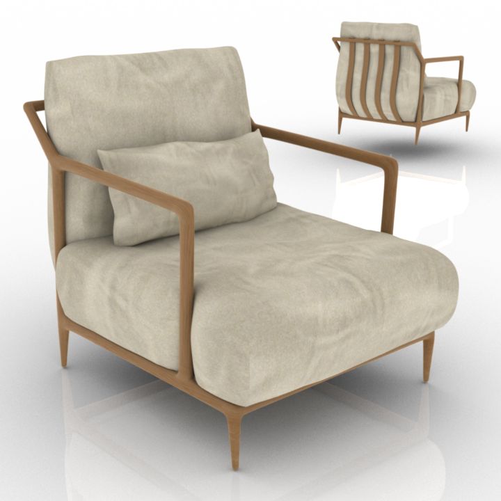selva indigo 1019 armchair 3D Model Preview #f5ac4df2