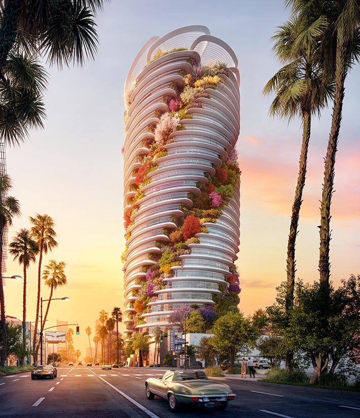 'The Star' office tower by Foster + Partners, Los Angeles, CA, USA