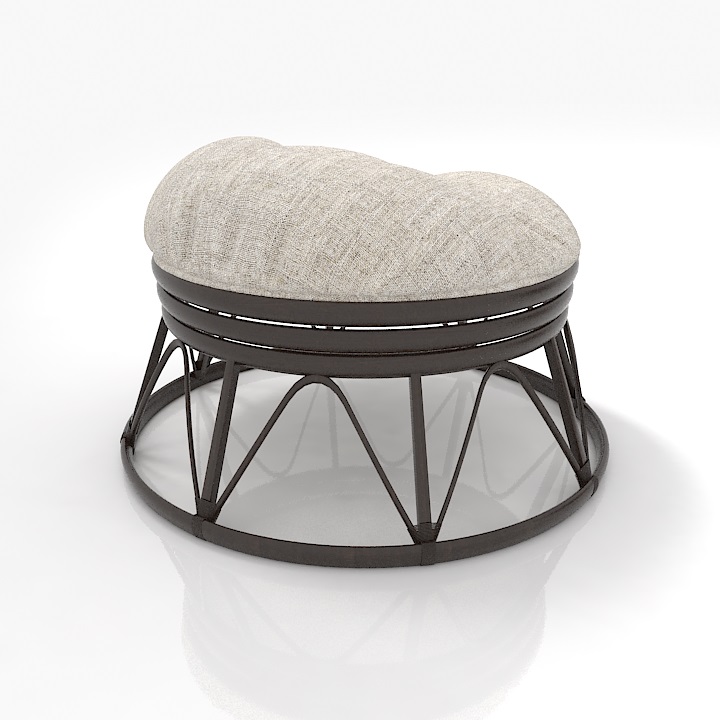 utomo rattan pretoria papasan roking poof 3D Model Preview #3cc28d91