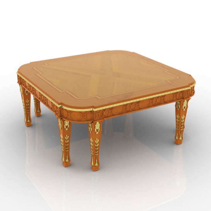 oak classic table 3D Model Preview #a4e598a3