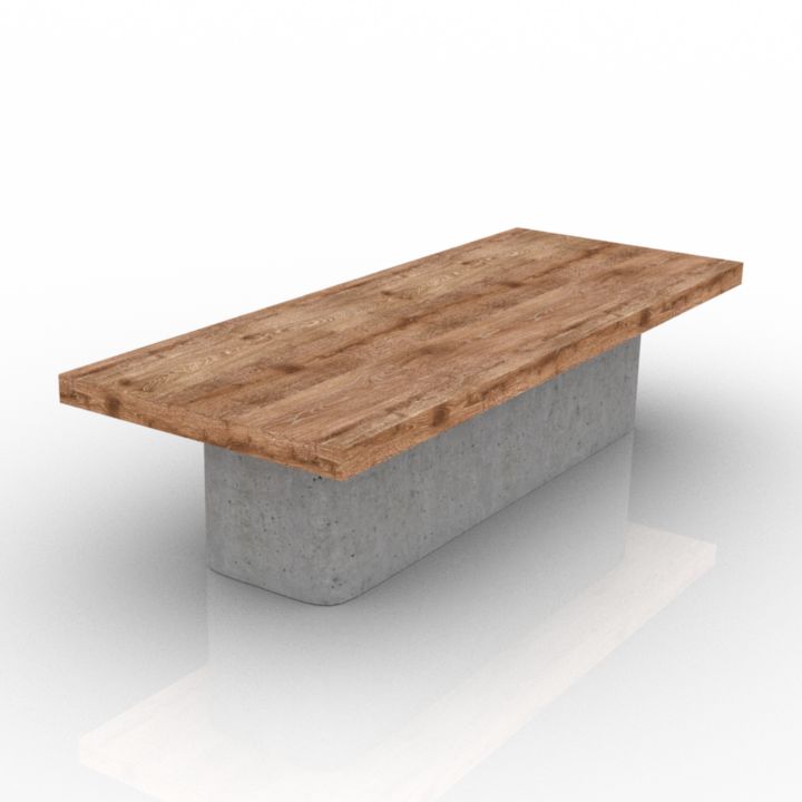 wood unit - table 3D Model Preview #f43bc9c3