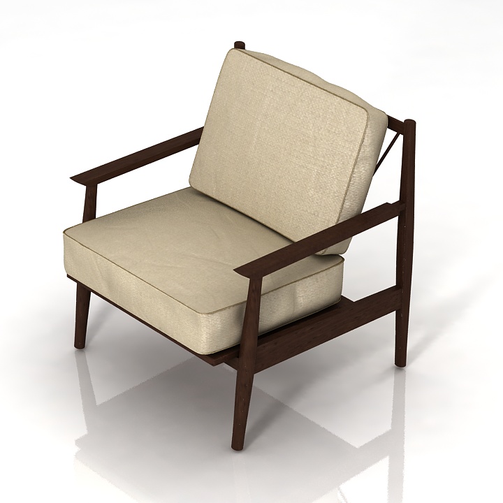 armchair 60s style 3D Model Preview #348cfbb2