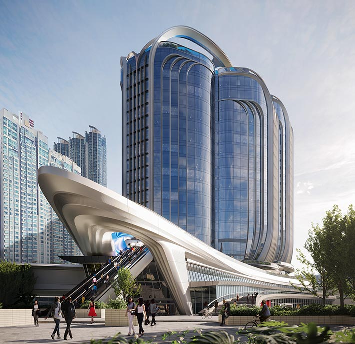 High Speed Rail West Kowloon Terminus by ZHA, Hong Kong