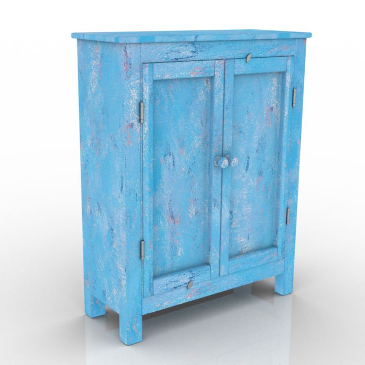 retro blue commode 3D Model Preview #02acff3f