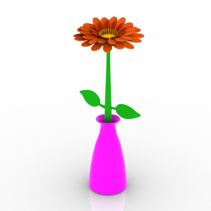 flower pen decor vase 3D Model Preview #c91acb43