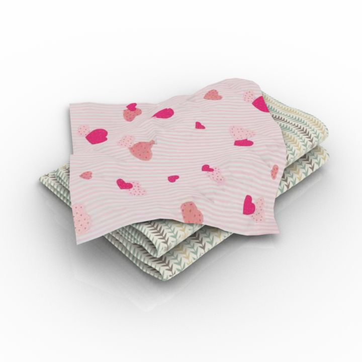 Towels 3D model large preview