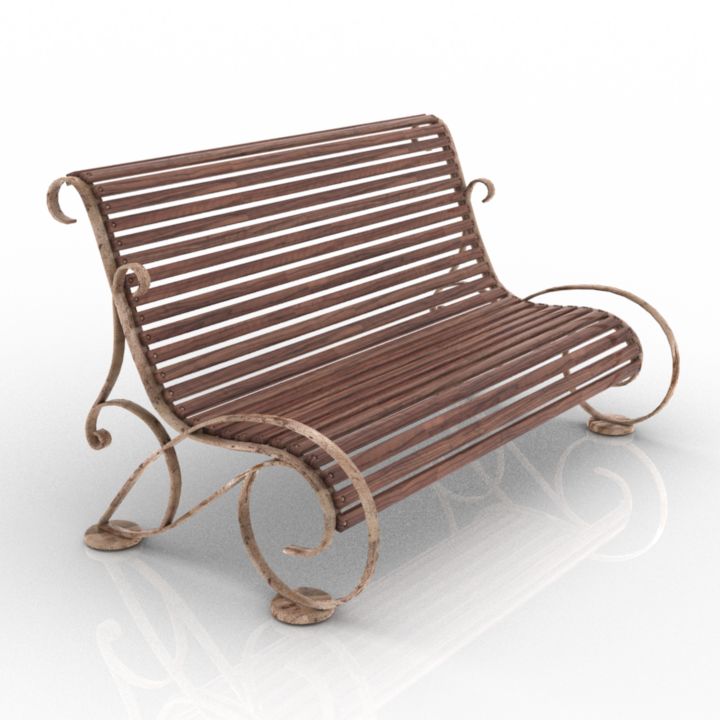 bench bin street park 3D Model Preview #89ee0162