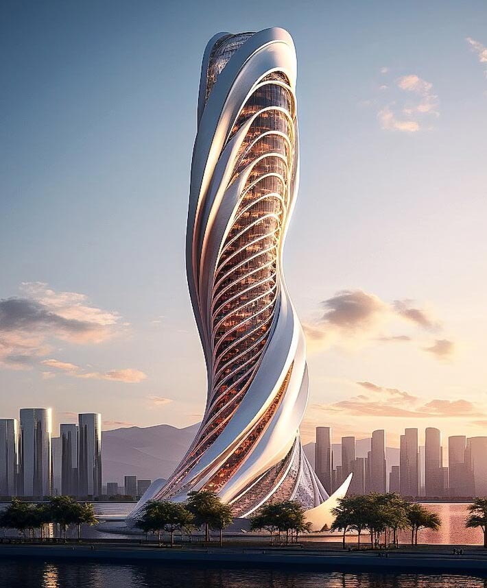 Modern tower by Studio EDRISI, Persian Gulf, Dubai, UAE