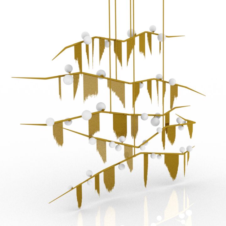 luster cherry bomb fringe chandelier 3D Model Preview #cb4f3aa3