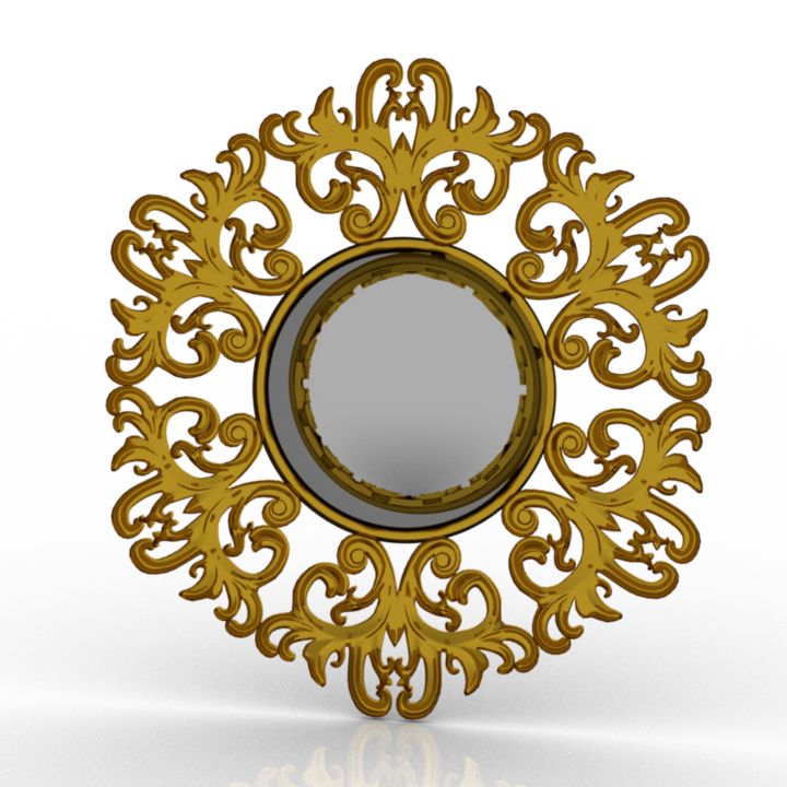 circular classic mirror 3D Model Preview #b6893289