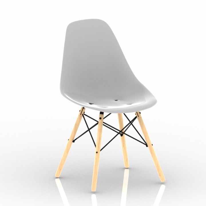 dsw plastic chair by chales eames 3D Model Preview #08494e18