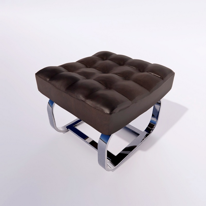 leather chaise lounge pouf 3D Model Preview #a159b301