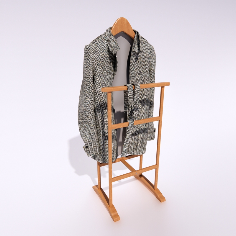 mens coat on a hanger-clothes 3 3D Model Preview #4cb624d6