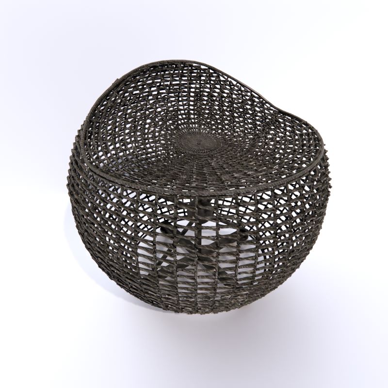 palecek stool rotang chair 3D Model Preview #97c181da