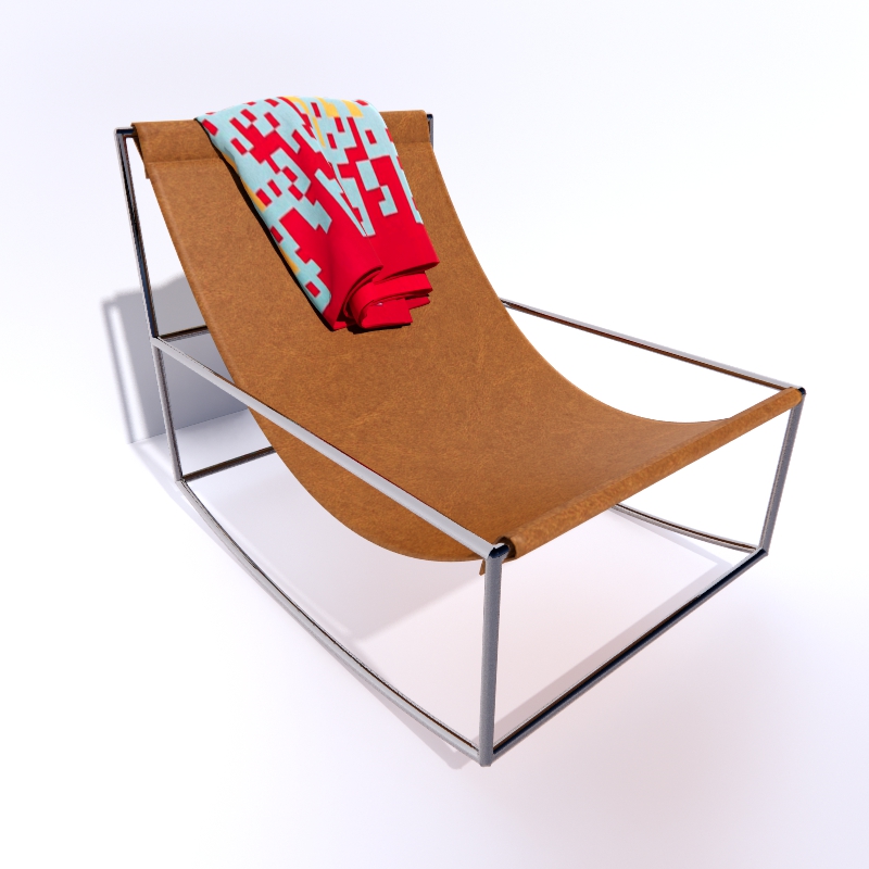 Rocking chair 3D model large preview